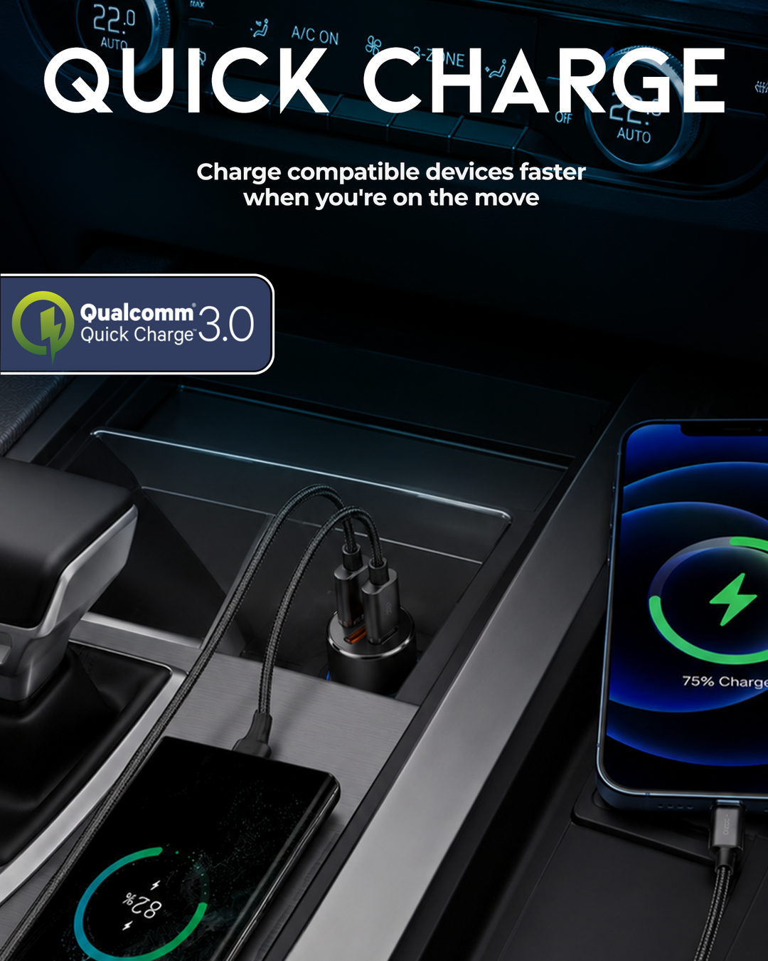 36W USB-A + USB-C Car Charger