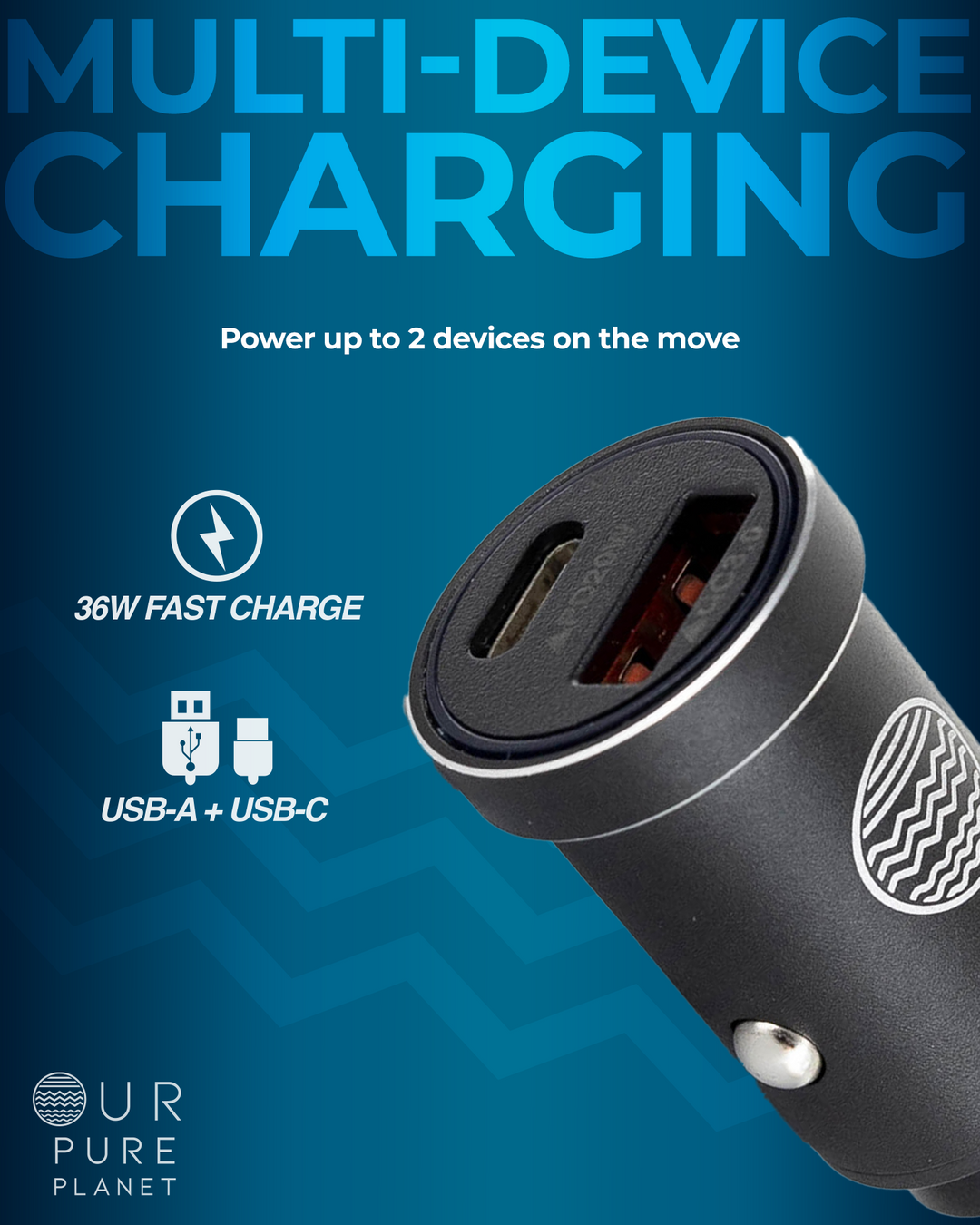 36W USB-A + USB-C Car Charger