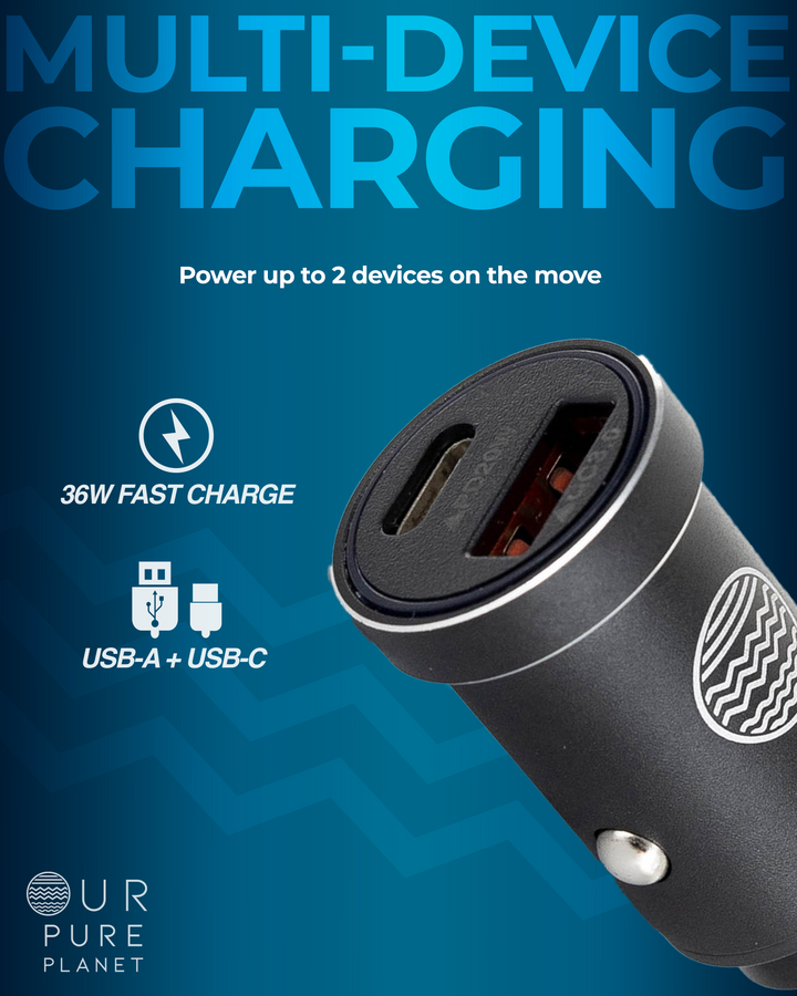 36W USB-A + USB-C Car Charger