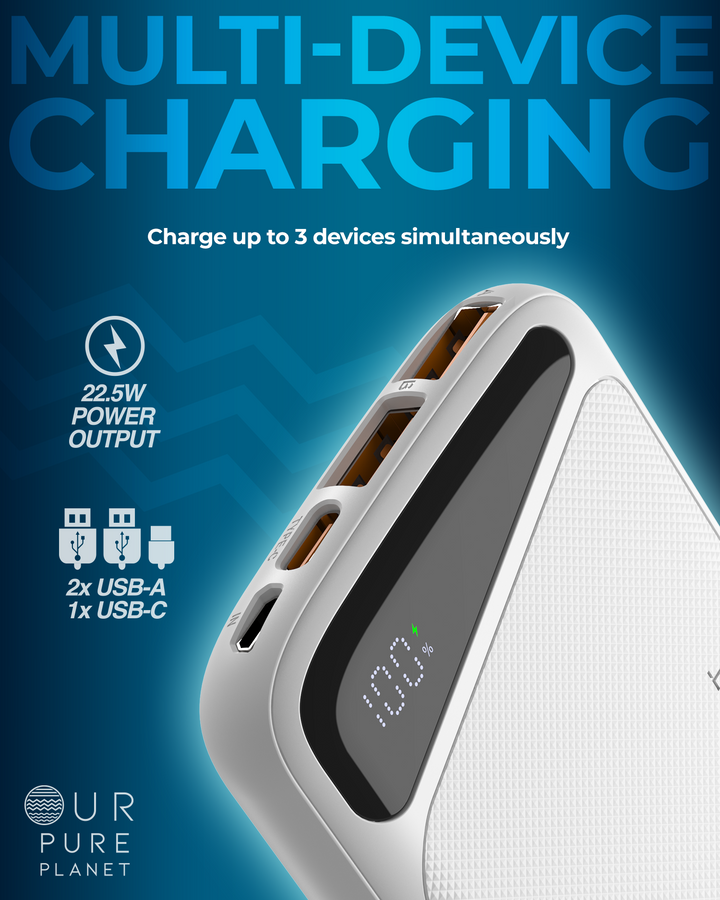 10,000mAh Power Bank (White)