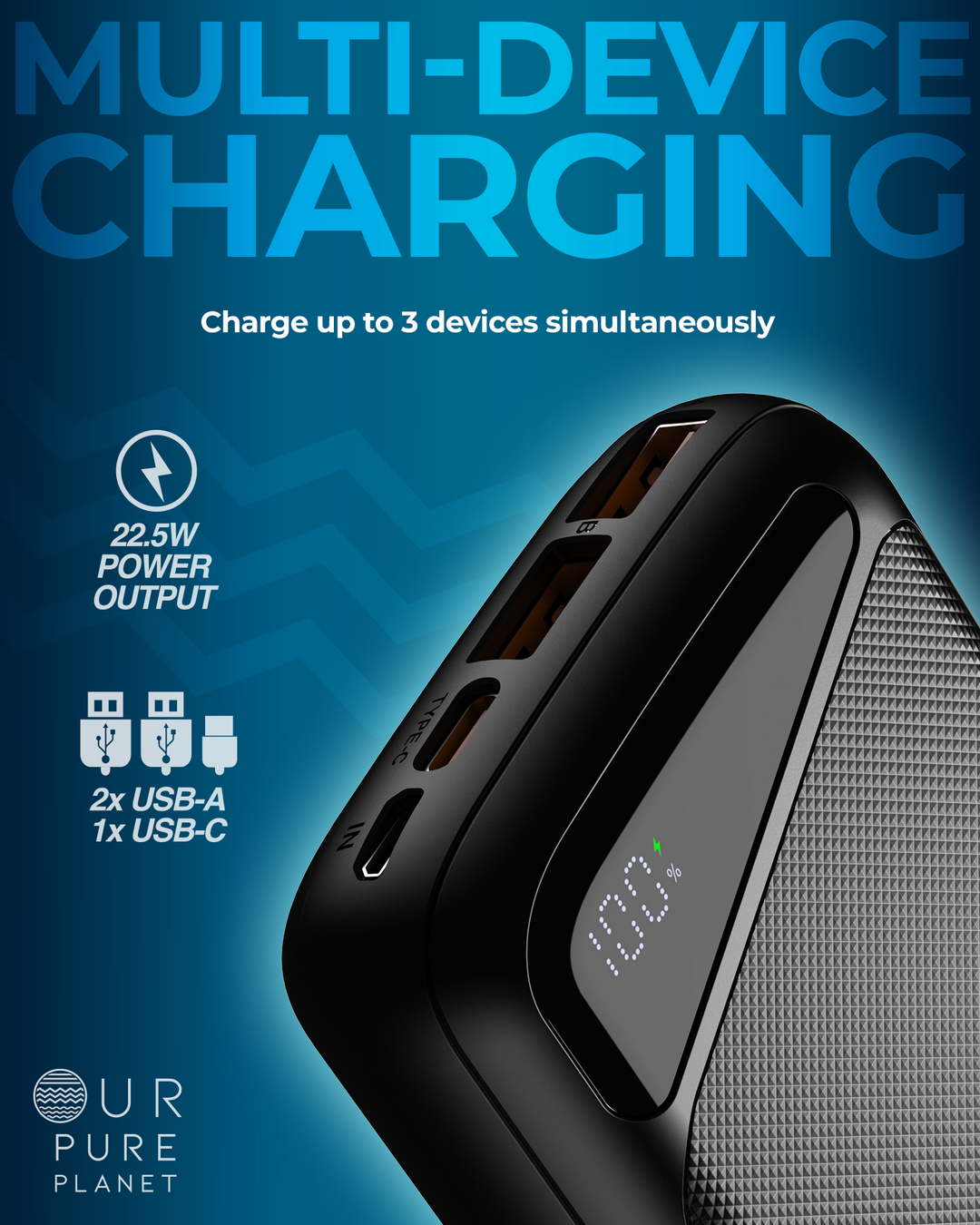 20,000mAh Power Bank (Black)