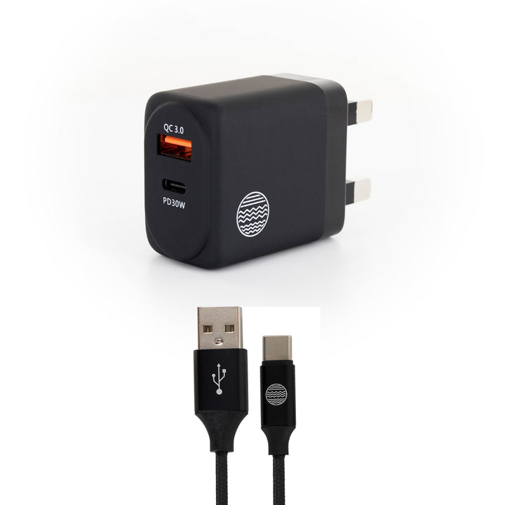 30W USB-A + USB-C Wall Charger (Uk port)