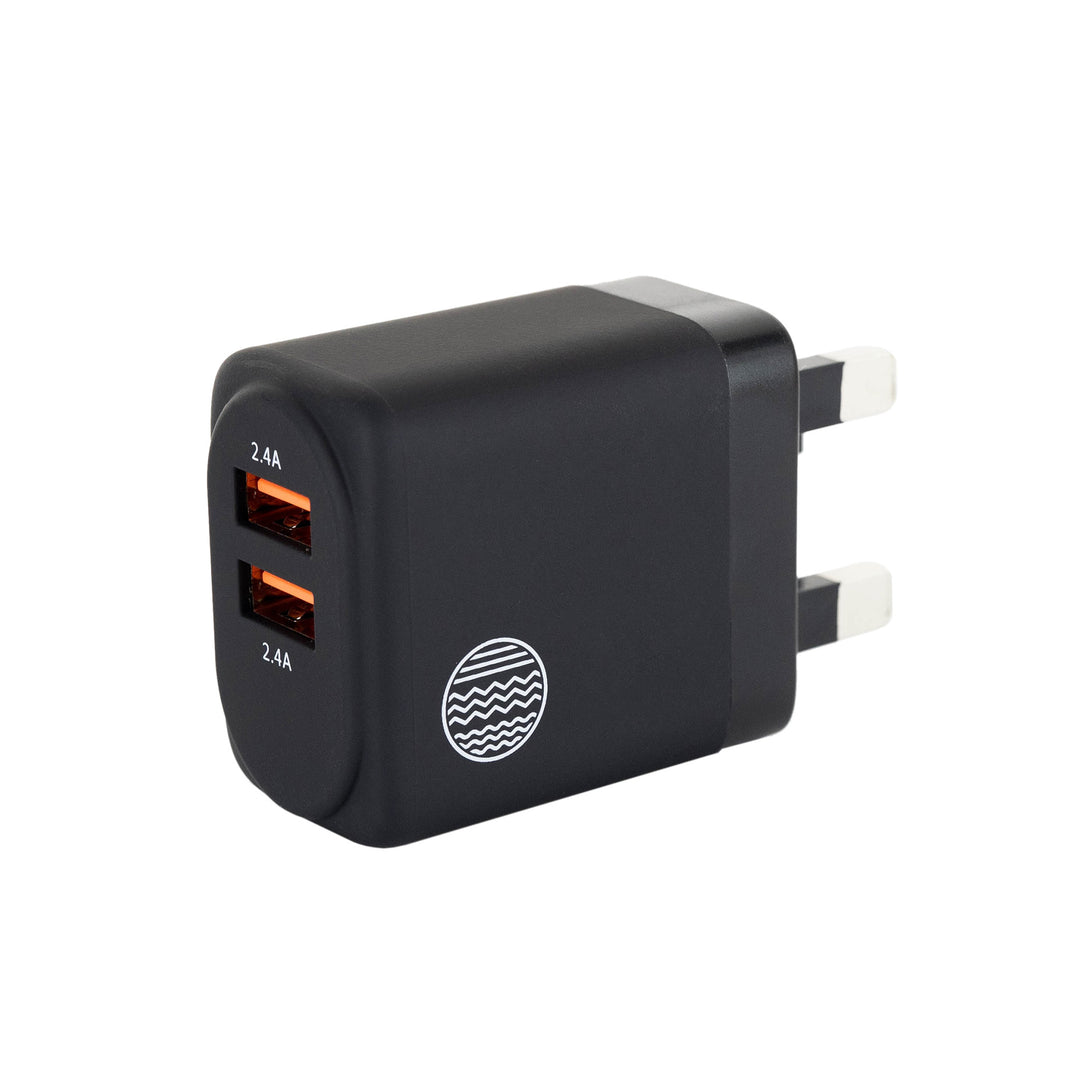 24W Dual USB-A Wall Charger (UK port)